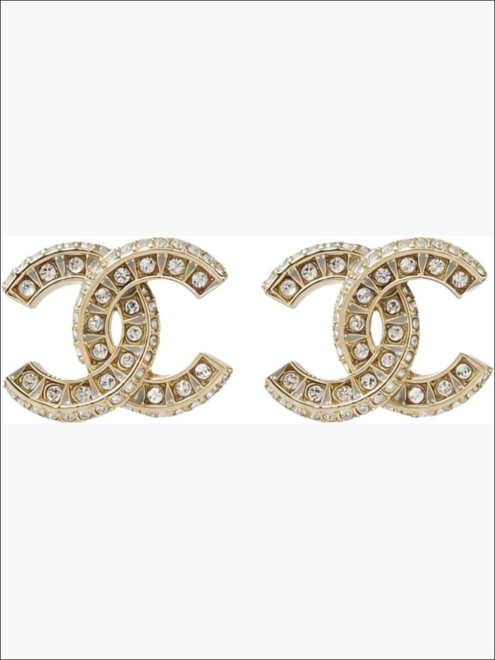 Gold Tone Crystal Embellished Stud Earrings, Fashion Style